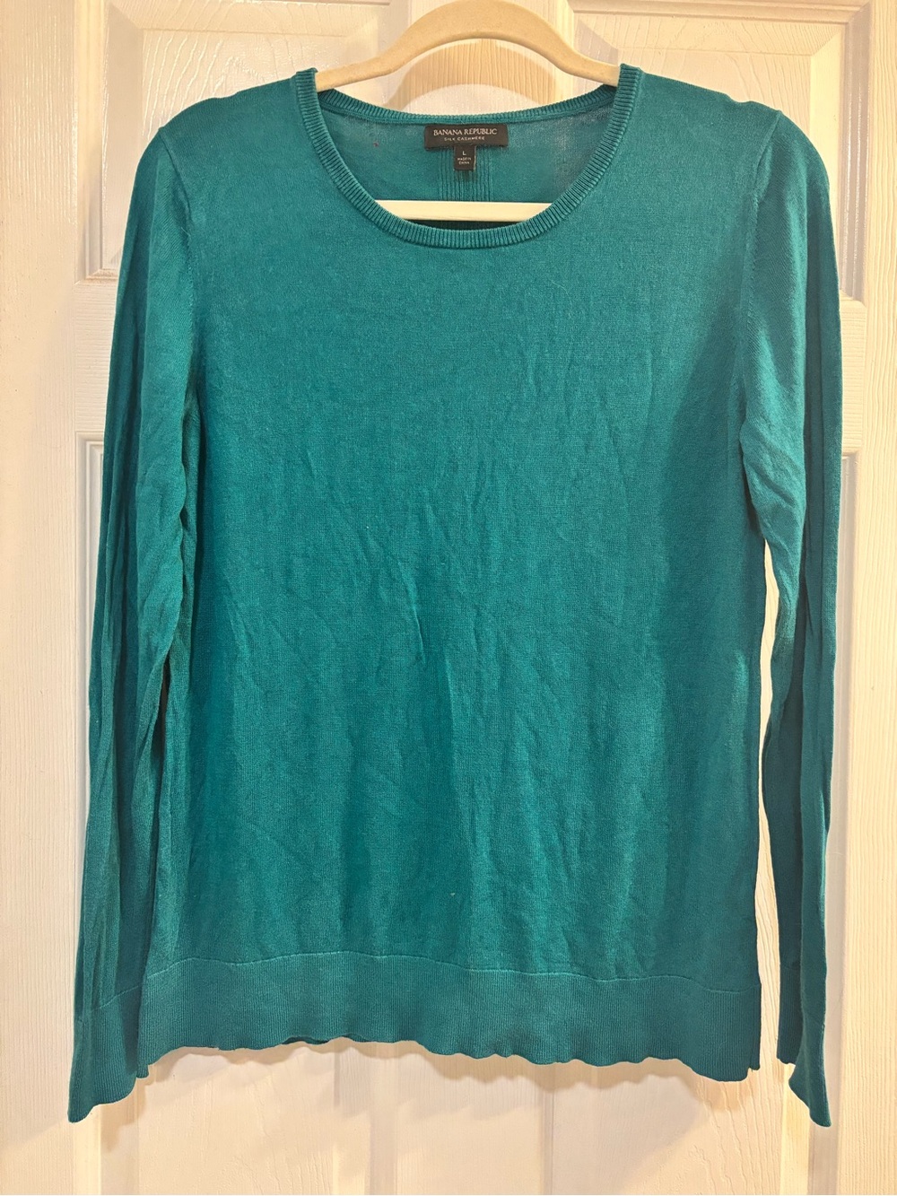 Banana Republic silk cashmere Teal Crewneck Sweater - Women's